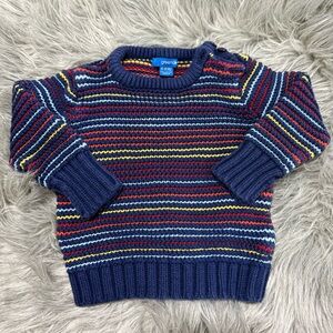 Greendog Navy Striped Knit Sweater